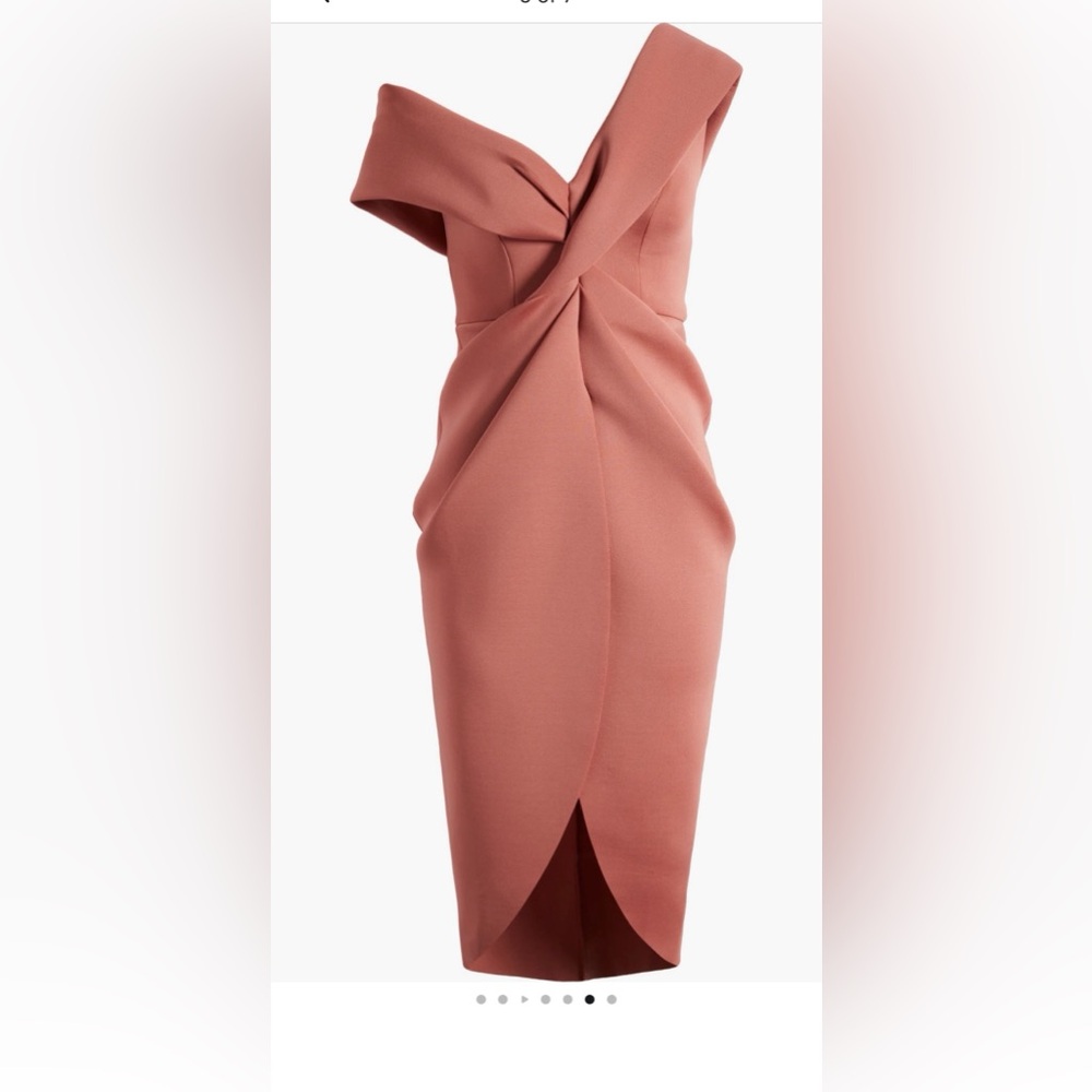 Elegant Off-Shoulder Midi Dress – New Without Tags